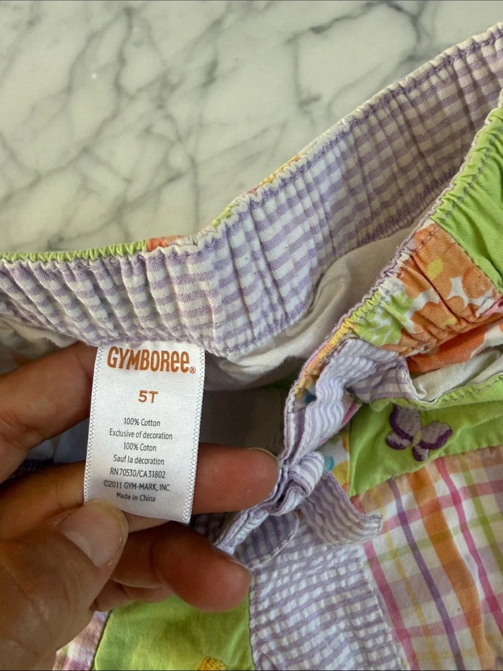 VTG Gymboree Butterfly Garden Patchwork Capri Pants Sz 5T